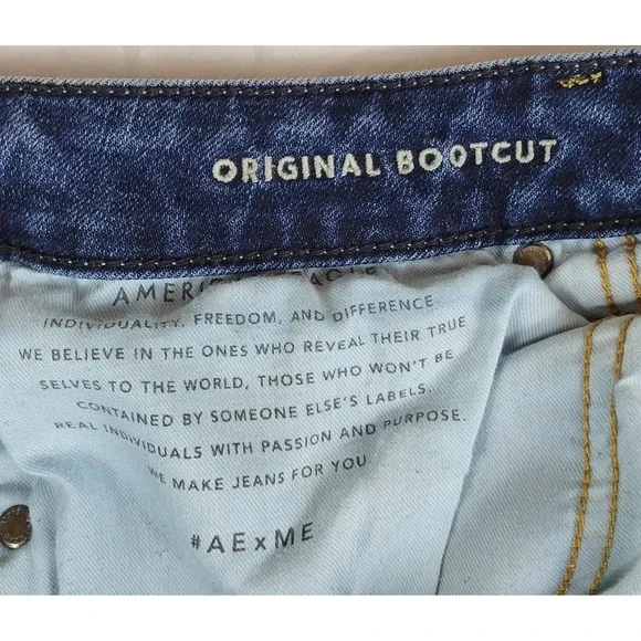 American Eagle Original Bootcut Jeans Mens 34x30 Medium Wash Blue 0115-5596 - Picture 8 of 11
